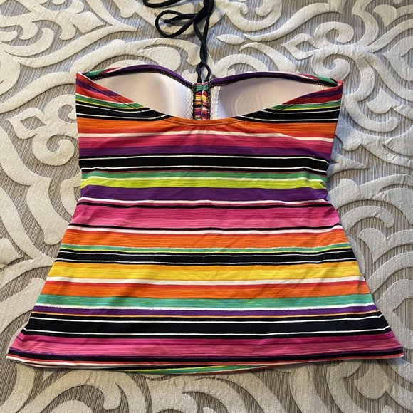 EUC Womens Ralph Lauren 2 piece Swimsuit Tankini Size 8 Multi-Colored Stripes - Picture 5 of 7